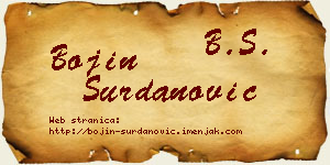 Bojin Surdanović vizit kartica